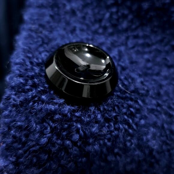 VINTAGE 60s Wool Coat Womens Large Royal Blue Boucle Mod Squad Twee‎ Jackie O - Picture 9 of 10